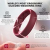 image:imageEgnaro Womens Stackable Silicone Rings 2555mm Wide 182mm Thick BandsSETA3White  Black Maroon  Dark Blue