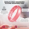 image:imageEgnaro Womens Stackable Silicone Rings 2555mm Wide 182mm Thick BandsSETB3Marble  Metallic Blue  Light Rose Gold  Metallic Pink