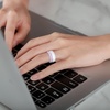 image:imageEgnaro Womens Stackable Silicone Rings 2555mm Wide 182mm Thick BandsSETB5Light Pink Sparkle  Light Green Sparkle  White  Black Gray Camo