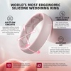 image:imageEgnaro Womens Stackable Silicone Rings 2555mm Wide 182mm Thick BandsSETD4Royal Black  Bright Peach  Princess White  Cream Beige  Cloudy Pink