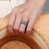 image:imageEgnaro Womens Stackable Silicone Rings 2555mm Wide 182mm Thick BandsSETD6Black  Green  Bright Peach  Cloudy Blue