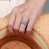 image:imageEgnaro Womens Stackable Silicone Rings 2555mm Wide 182mm Thick BandsSETE4Cream Beige  Cloudy Blue  Arctic Ice  Blue