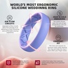 image:imageEgnaro Womens Stackable Silicone Rings 2555mm Wide 182mm Thick BandsSETF3Black  Emerald Green  light purpleblue  Sky Blue  White