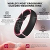 image:imageEgnaro Womens Stackable Silicone Rings 2555mm Wide 182mm Thick BandsSETH1Black  White
