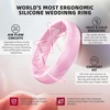 image:imageEgnaro Womens Stackable Silicone Rings 2555mm Wide 182mm Thick BandsSETH3Pink Camo  Metallic Pearl White