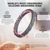image:imageEgnaro Womens Thin Stackable Silicone Wedding Rings 38 Multipack BandsA1Bright Pearl  Black Gray  Faint Red