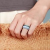 image:imageEgnaro Womens Thin Stackable Silicone Wedding Rings 38 Multipack BandsA3Blue  Light Green  Light Blue