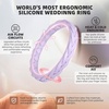 image:imageEgnaro Womens Thin Stackable Silicone Wedding Rings 38 Multipack BandsA4Light Green  Light Pink  Light Purple