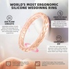 image:imageEgnaro Womens Thin Stackable Silicone Wedding Rings 38 Multipack BandsAPeach  Metallic Blue  Marble