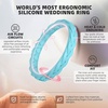 image:imageEgnaro Womens Thin Stackable Silicone Wedding Rings 38 Multipack BandsB2Black  White  Cyan blue