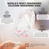 image:imageEgnaro Womens Thin Stackable Silicone Wedding Rings 38 Multipack BandsB4Marble  Rose Gold  Metallic Silver
