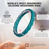image:imageEgnaro Womens Thin Stackable Silicone Wedding Rings 38 Multipack BandsB5Cinnabar Red  Sunlight Yellow  Jade