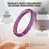 image:imageEgnaro Womens Thin Stackable Silicone Wedding Rings 38 Multipack BandsC3Maroon  Blue Jewel  Orchid Haze  White