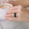 image:imageEgnaro Womens Thin Stackable Silicone Wedding Rings 38 Multipack BandsCBlack  Bright Peach  Green  Cloudy Blue