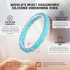 image:imageEgnaro Womens Thin Stackable Silicone Wedding Rings 38 Multipack BandsSETC4Teal Mist  Faint Red  Sunlight Yellow  Lapis Blue  Metallic Pearl White