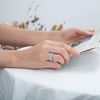 image:imageEgnaro Womens Thin Stackable Silicone Wedding Rings 38 Multipack BandsSETC4Teal Mist  Faint Red  Sunlight Yellow  Lapis Blue  Metallic Pearl White