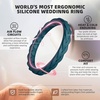 image:imageEgnaro Womens Thin Stackable Silicone Wedding Rings 38 Multipack BandsSETF1Dark Blue  Maroon  Black