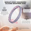 image:imageEgnaro Womens Thin Stackable Silicone Wedding Rings 38 Multipack BandsT1Cloudy Blue  Bright Peach  Green