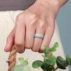image:imageEgnaro Womens Thin Stackable Silicone Wedding Rings 38 Multipack BandsT2Cream Beige  Cloudy Blue  Green