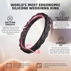 image:imageEgnaro Womens Thin Stackable Silicone Wedding Rings 38 Multipack BandsTMarble  Metallic Silver  Black