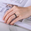 image:imageEgnaro Womens Thin Stackable Silicone Wedding Rings 38 Multipack BandsTMarble  Metallic Silver  Black