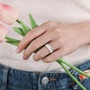 image:imageEgnaro Womens Thin Stackable Silicone Wedding Rings 38 Multipack BandsUWhitepink  Marble  Faint Red