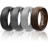 image:imageEgnaro Mens Silicone Wedding Rings 1467 Multipack Rubber Wedding Bands with Inner Arc Ergonomic Breathable Design for GymOutdoorGiftSETC1Black Black Gray Light Gray Dark Brown