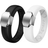 image:imageEgnaro Silicone Wedding Bands Women Inner Arc Ergonomic Breathable DesignSETKBlackMetal Silver WhiteMetal Silver