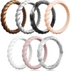 C ( 8 Rings )-Bronze Metallic Silver White Rose Gold Pink Sand Marble Black Glamour