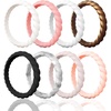 R ( 8 Rings )-Black Marble Whitepink Rose Gold Ivory Faint Red White Bronze