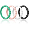 image:imageEgnaro Womens Silicone Anniversary Wedding Ring 25mm Wide 18mm Thick27Turquoise Rose Gold White Black