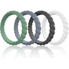 image:imageEgnaro Womens Silicone Anniversary Wedding Ring 25mm Wide 18mm ThickC2Meadow Green  Misty Blue  Black Gray  White