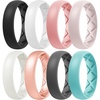 image:imageEgnaro Womens Silicone Engagement Rings 55mm Wide 2mm ThickSETRBlack  White  Faint Red  Whitepink  Ivory  Rose Gold  Black Gray  Mint Green