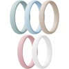 image:imageEgnaro Womens Silicone Wedding Ring 25mm Wide 18mm Thick Rubber Band SetA4Light Green  Arctic Ice  Beige  Pink Sand  White