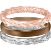 image:imageEgnaro Womens Thin Stackable Silicone Wedding Rings 38 Multipack BandsT3Light Rose Gold  Bronze  Metallic Silver