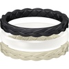image:imageEgnaro Womens Thin Stackable Silicone Wedding Rings 38 Multipack BandsT4Black  White  Cream Beige