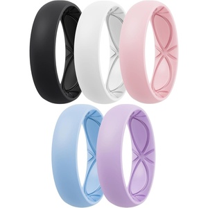 image:imageEgnaro 458 Variety Multipack Ergonomic Breathable Bridal Rings SetsSETB3White Cherry Pink Light Blue Lilac Purple Black