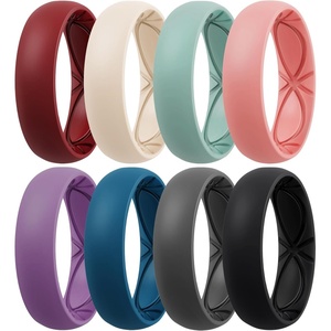 image:imageEgnaro 458 Variety Multipack Ergonomic Breathable Bridal Rings SetsSETB5Crimson Nude Meadow Green Coral Red Orchid Haze Sea Blue Black Black Gray