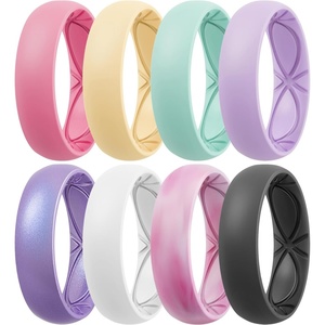 image:imageEgnaro 458 Variety Multipack Ergonomic Breathable Bridal Rings SetsSETC8Peach Pink Sunlight Yellow Teal Lilac Purple Pink Camo Black Gray White Metallic Starry Purple
