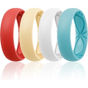 image:imageEgnaro 458 Variety Multipack Ergonomic Breathable Bridal Rings SetsSETC9Lapis Blue Sunlight Yellow White Cinnabar Red