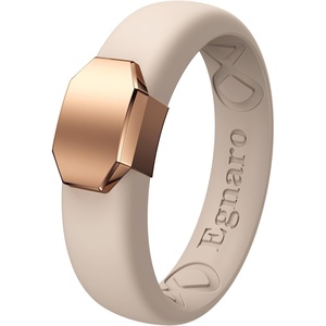 image:imageEgnaro Silicone Wedding Bands Women Inner Arc Ergonomic Breathable DesignSETALight NudeMetal Light Rose Gold