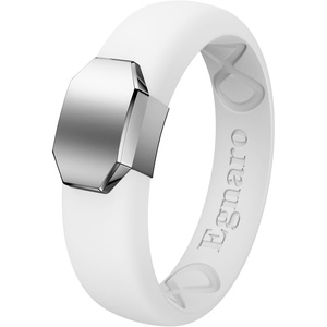 image:imageEgnaro Silicone Wedding Bands Women Inner Arc Ergonomic Breathable DesignSETEWhiteMetal Silver