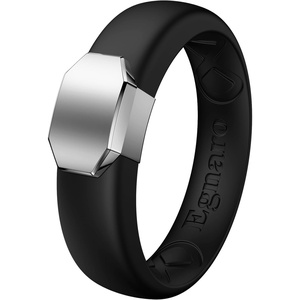 image:imageEgnaro Silicone Wedding Bands Women Inner Arc Ergonomic Breathable DesignSETFBlackMetal Silver