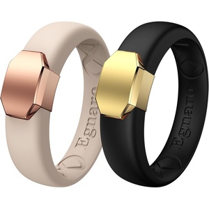 image:imageEgnaro Silicone Wedding Bands Women Inner Arc Ergonomic Breathable DesignSETGLight NudeMetal Light Rose Gold BlackMetal Gold