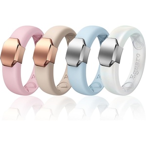 image:imageEgnaro Silicone Wedding Bands Women Inner Arc Ergonomic Breathable DesignSETMPink SandMetal Light Rose Gold Light BlueMetal Silver Light NudeMetal Light Rose Gold Metallic Pearl WhiteMetal Silver
