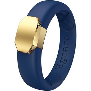 image:imageEgnaro Silicone Wedding Bands Women Inner Arc Ergonomic Breathable DesignSETSDark BlueMetal Gold