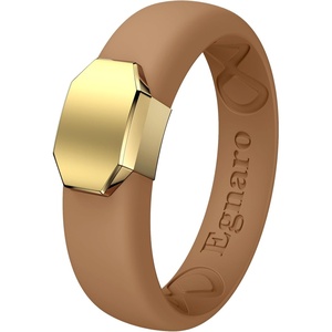image:imageEgnaro Silicone Wedding Bands Women Inner Arc Ergonomic Breathable DesignSETTLight BrownMetal Gold