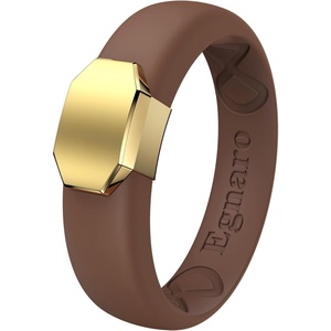 image:imageEgnaro Silicone Wedding Bands Women Inner Arc Ergonomic Breathable DesignSETUWarm BrownMetal Gold