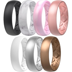 image:imageEgnaro Womens Bridal Rings Sets 6mm Wide 2mm Thick Silicone Wedding Rubber Band with Half Size Inner Arc Ergonomic Breathable DesignSETD1Black Marble Light Red Camo Rose Gold White Metallic Silver Bronze