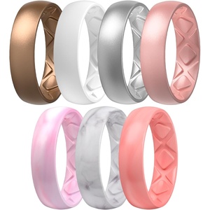 image:imageEgnaro Womens Bridal Rings Sets 6mm Wide 2mm Thick Silicone Wedding Rubber Band with Half Size Inner Arc Ergonomic Breathable DesignSETD2Bronze White Metallic Silver Light Red Camo Rose Gold Pink Camo Marble